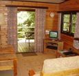 self-catering pine lodges cumbria lakeside with patio and swimming pool