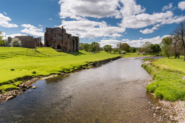 Riverside scenery by Broughton Castle in the Eden Valley