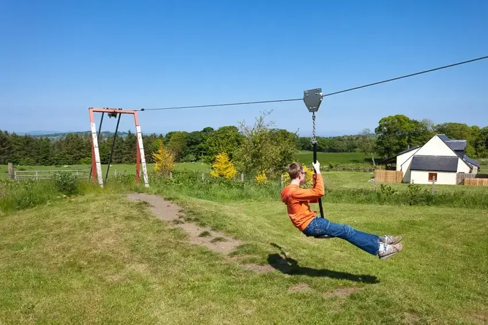 Children's zip wire at cottage