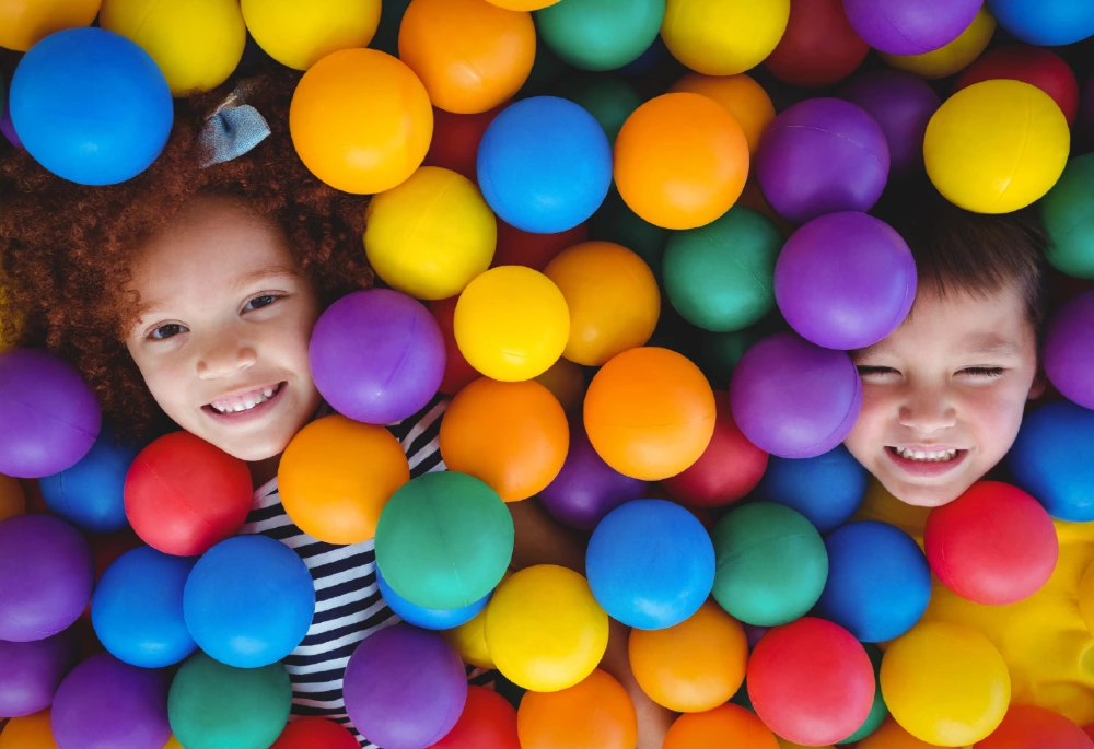 Kids at a soft play area