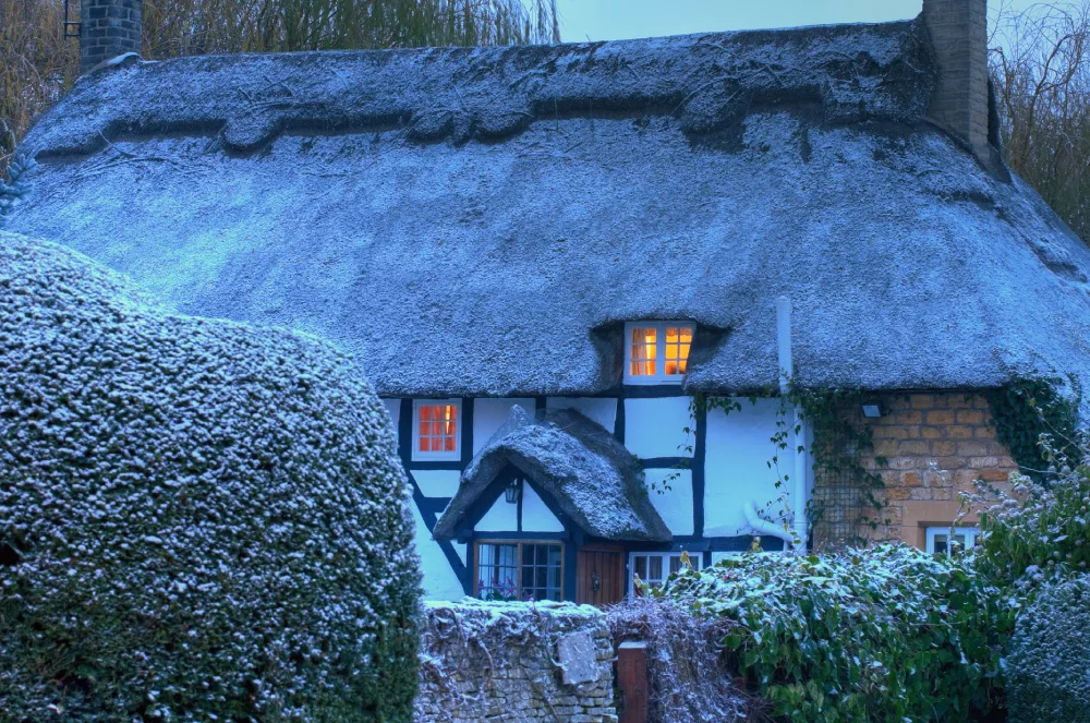 Country cottage in winter time